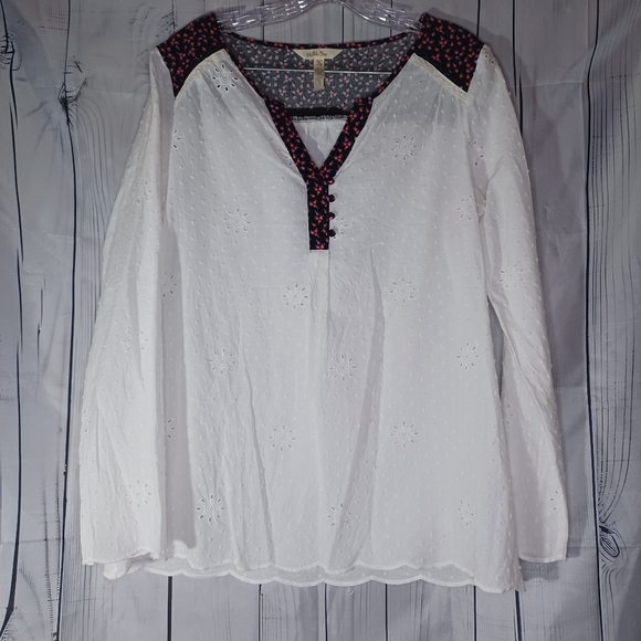 Matilda Jane lightweight 100% Cotton  long sleeve v-neck blouse - Picture 1 of 16